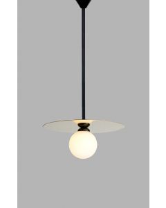 Disc and Sphere Horizontal Pendant Light - Fabric Cable