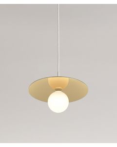 Disc and Sphere Horizontal Pendant Light - Fabric Cable
