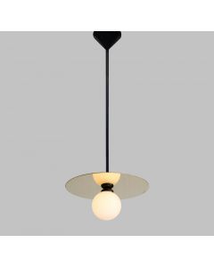 Disc and Sphere Horizontal Pendant Light - Metal Rod