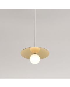 Disc and Sphere Horizontal Pendant Light - Metal Rod