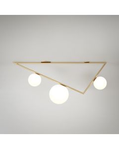 Triangle Ceiling Light - 1m (2+1 Globes)